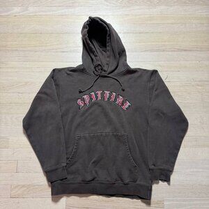 Spitfire Hoodie Mens M Black Old English Arch Logo Skateboard Sweatshirt Y2K